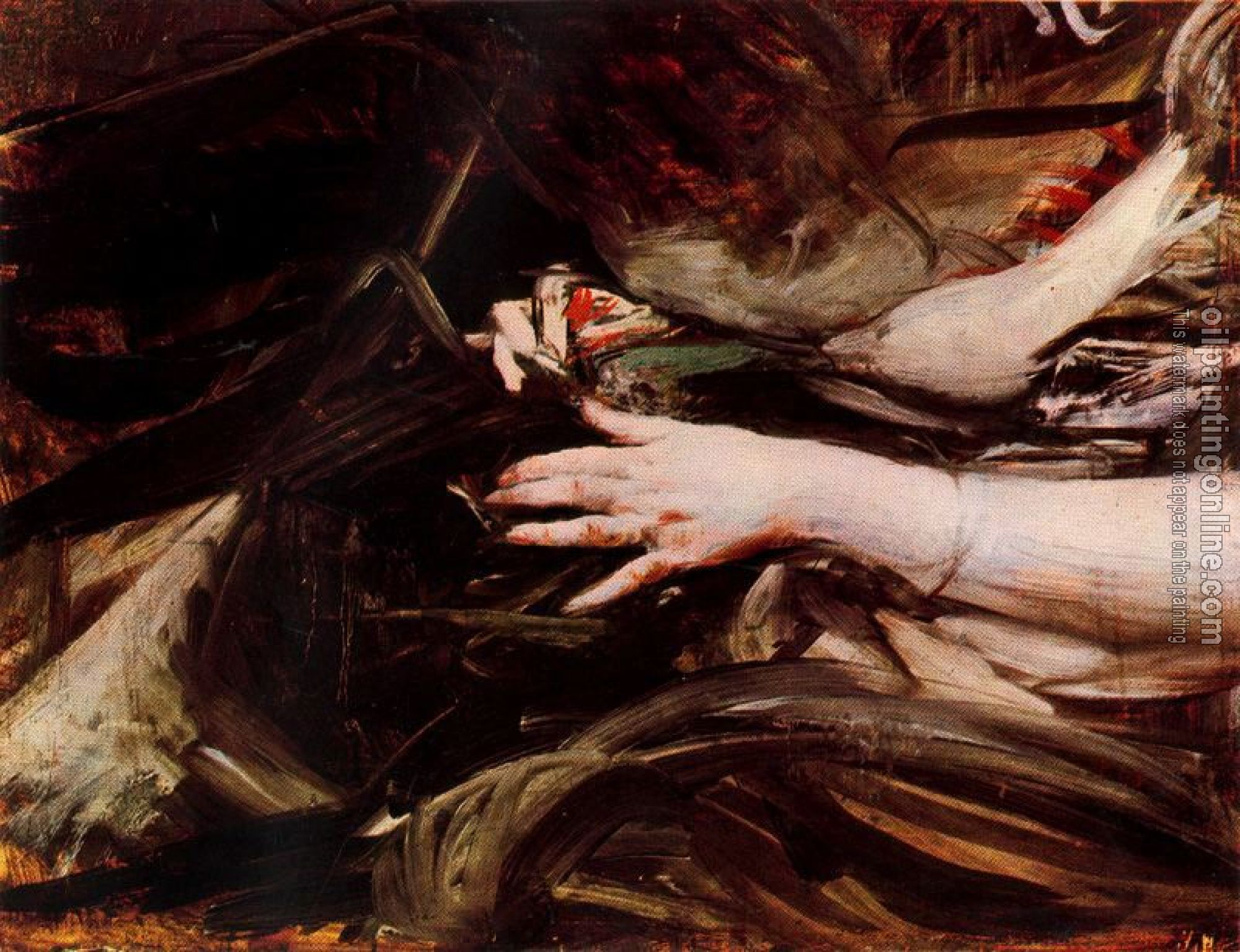 Giovanni Boldini - Sewing Hands of a Woman
